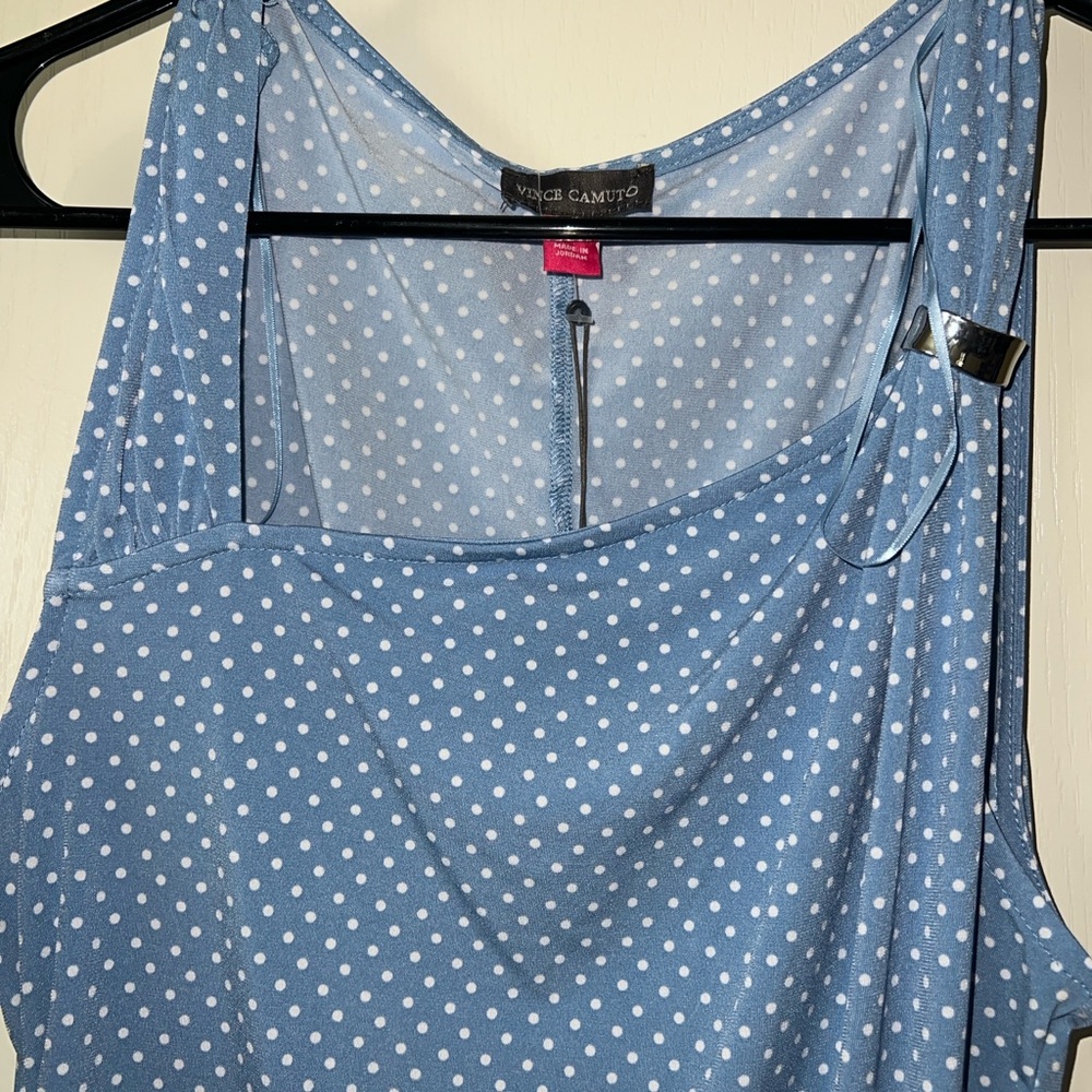 Vince Camuto Blue Polka Dot Tank Top - Picture 2 of 4